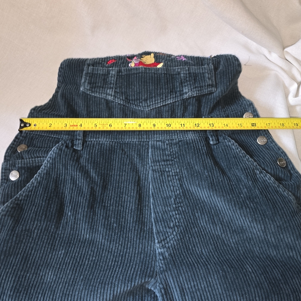 Disney Corduroy Winnie the Pooh Green Overalls with Red Accent - Picture 9 of 16